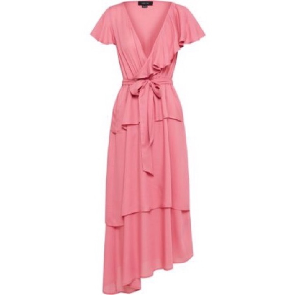 NWT Lost Ink Pink Drape Tiered Maxi Dress SizeS